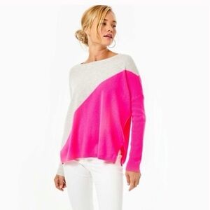 Lilly Pulitzer Napa Cashmere Sweater in Colorblock Pink